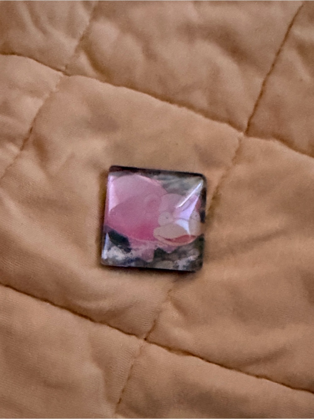 Pokemon Pink Floral Square Enamel Charm Key/Card Holder
